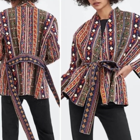 Zara Jackets & Blazers - Zara colorful embroidery rare jacket.